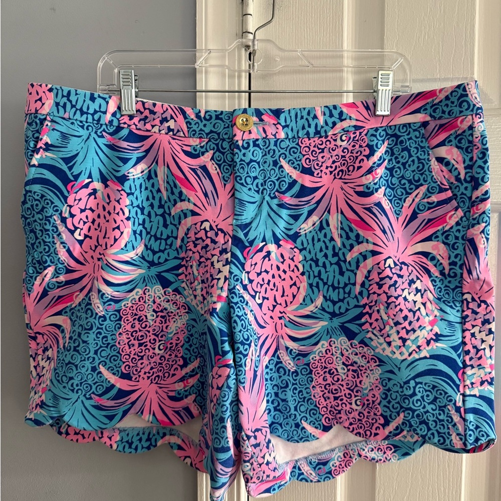 Lilly Pulitzer Tropical Pink and Blue Shorts EUC